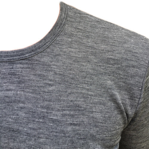 HOCOSA shirt korte mouw wol zijde heren GRIJS MELANGE