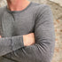 HOCOSA longsleeve van biologische wol zijde heren GRIJS MELANGE
