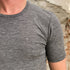 HOCOSA shirt korte mouw wol zijde heren GRIJS MELANGE