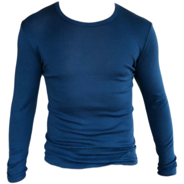 HOCOSA longsleeve van biologische wol zijde heren BLAUW