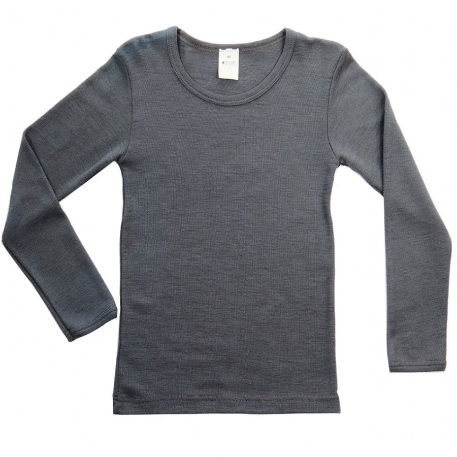 HOCOSA longsleeve biologische wol zijde kind ANTRACIET