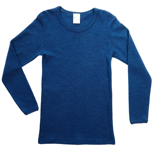 HOCOSA longsleeve biologische wol zijde kind BLAUW
