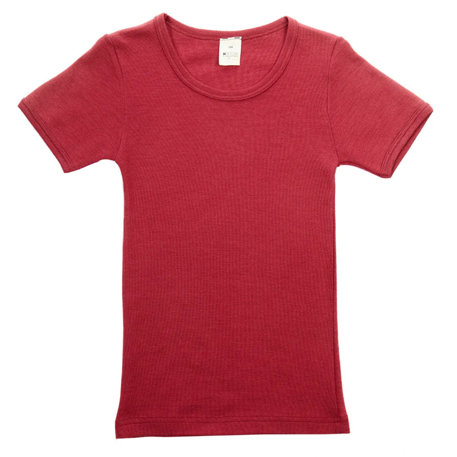 HOCOSA shirt korte mouw wol zijde kind ROBIJN