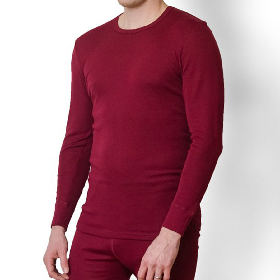 Hocosa longsleeve van biologische wol zijde heren BORDEAUX