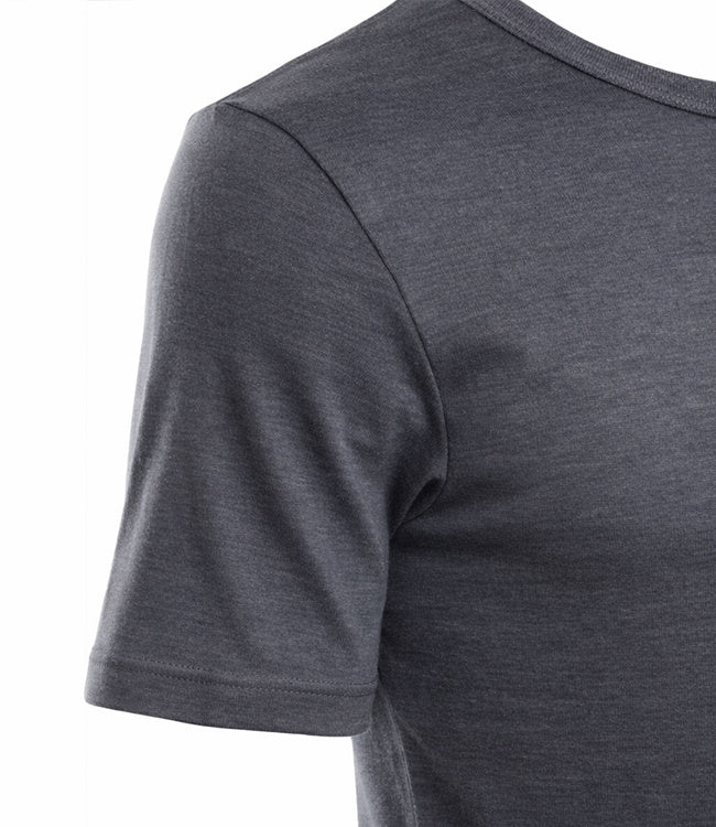 HOCOSA shirt korte mouw wol zijde heren ANTRACIET