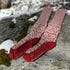 HIRSCH NATUR wollen Noorse KNIEKOUSEN rood wit 430 36