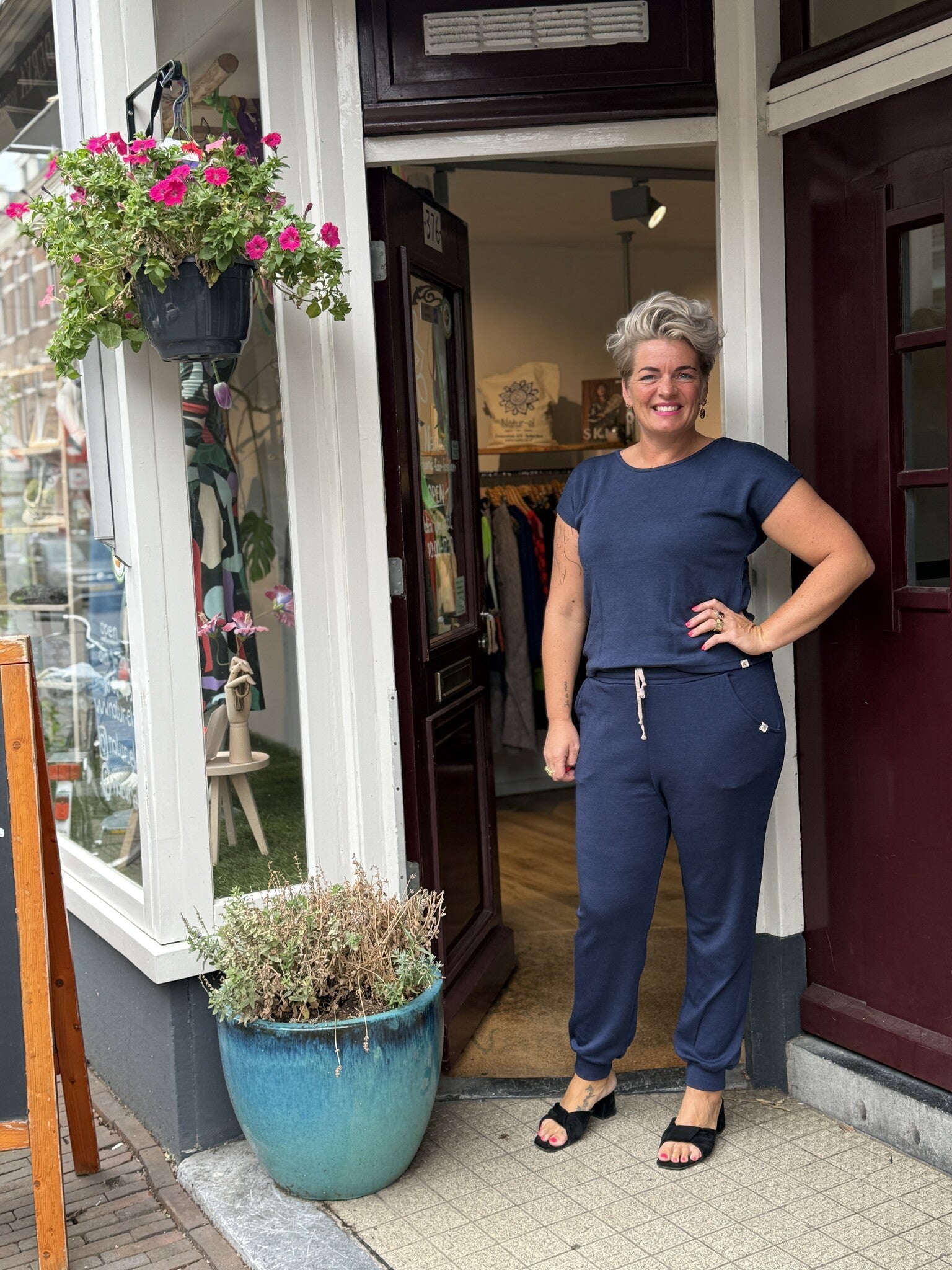 ENGEL Wol zijde jogging broek NAVY 240 gr m/2 UNISEX