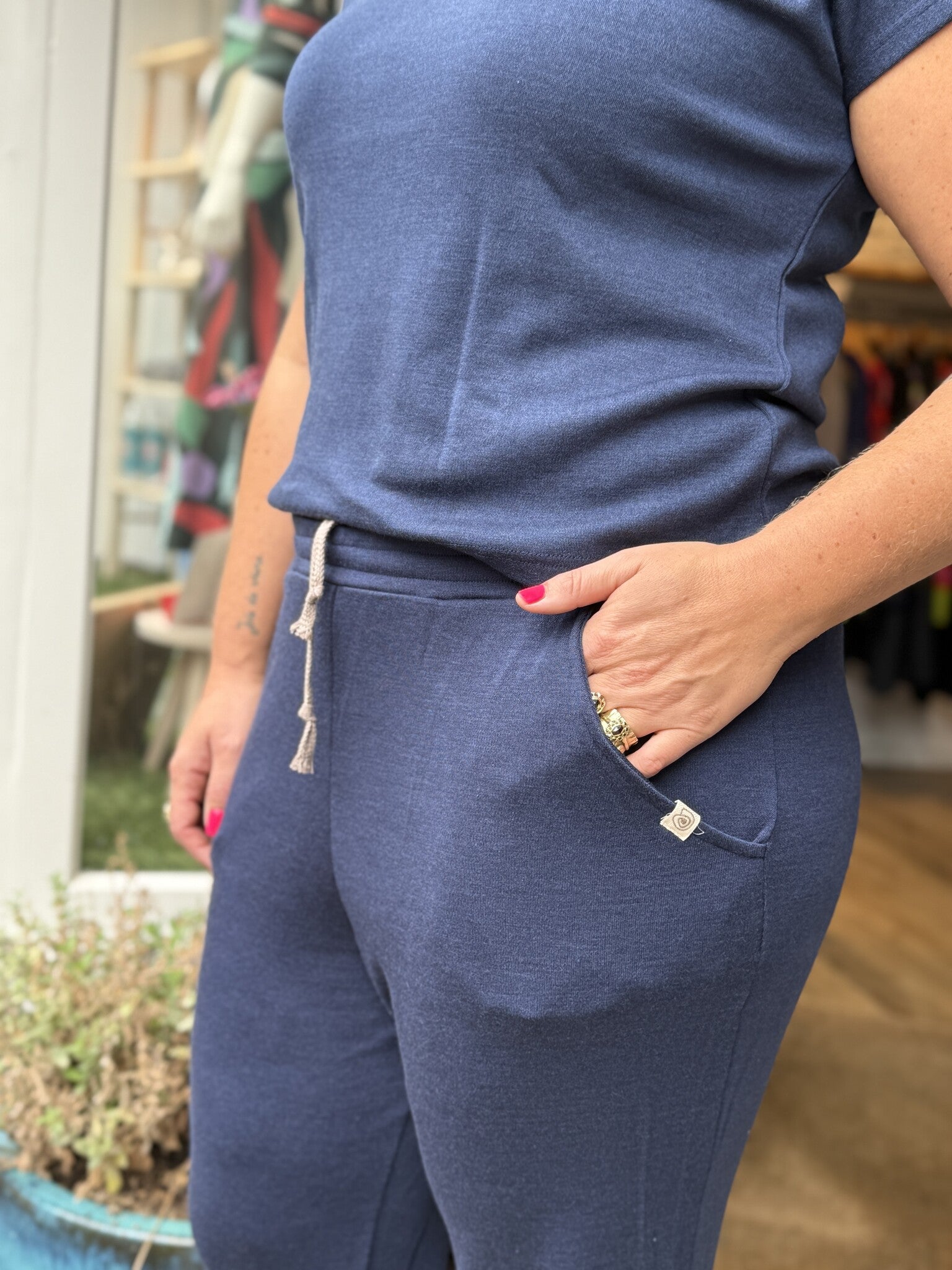 ENGEL Wol zijde jogging broek NAVY 240 gr m/2 UNISEX