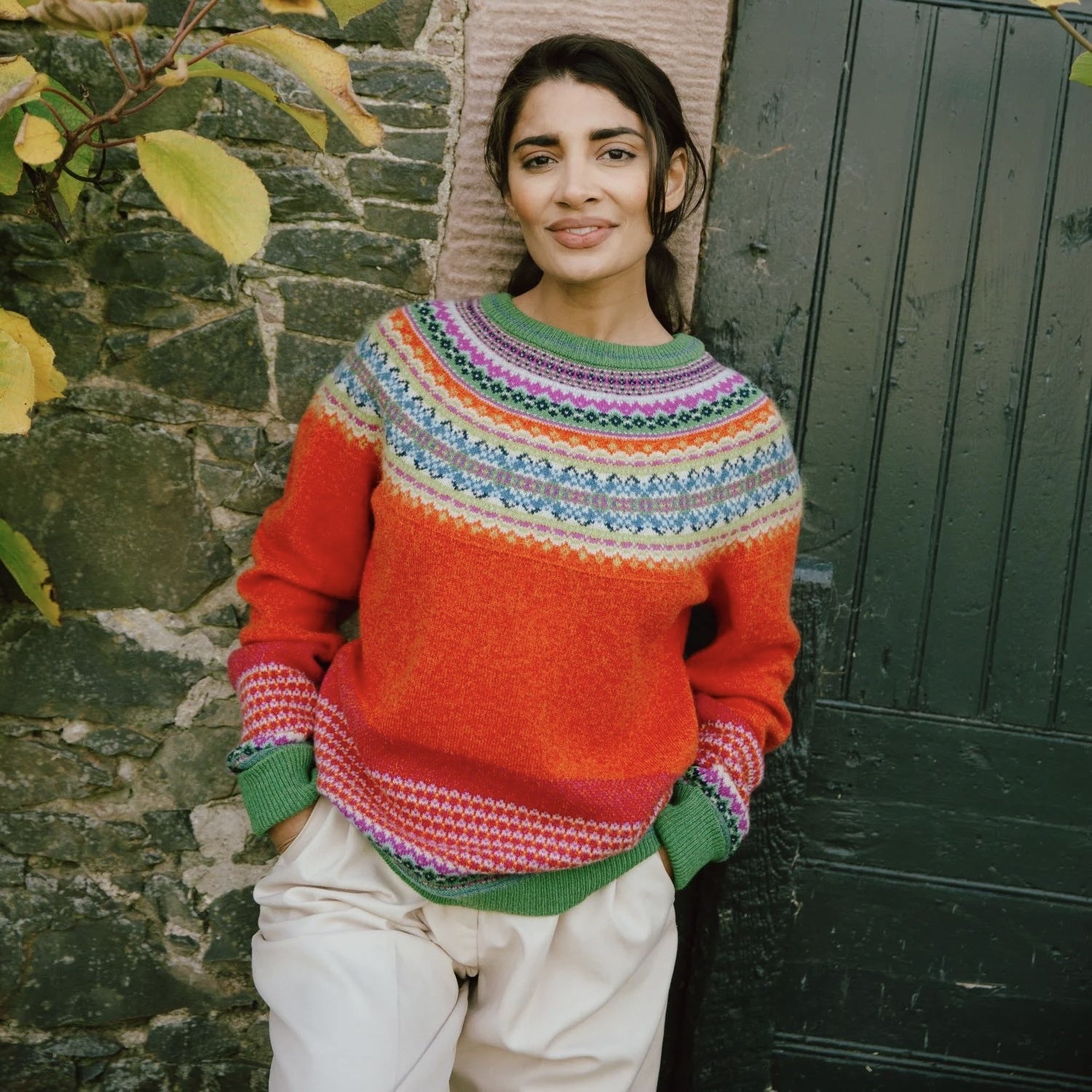 ERIBÉ merino wollen ALPINE TRUI met angora BELLAROSE
