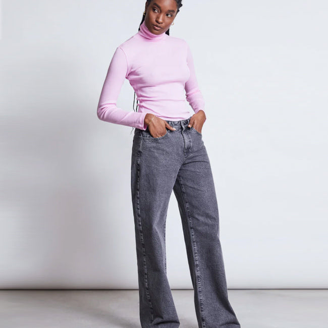 JAN 'N JUNE high waist spijkerbroek SUNNY GREY biokatoen