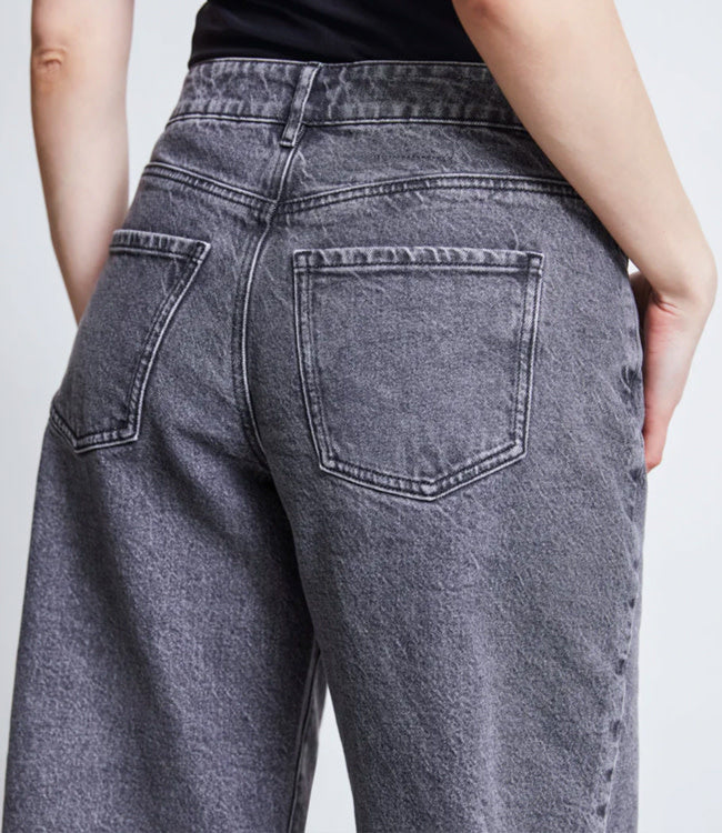 JAN 'N JUNE high waist spijkerbroek SUNNY GREY biokatoen
