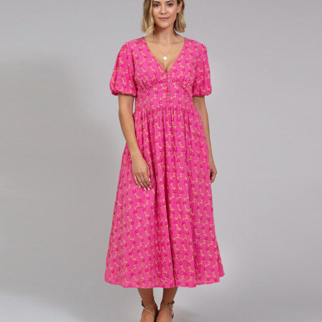 KITE jurk met borduursel CHERRY BLOSSOM biologisch katoen