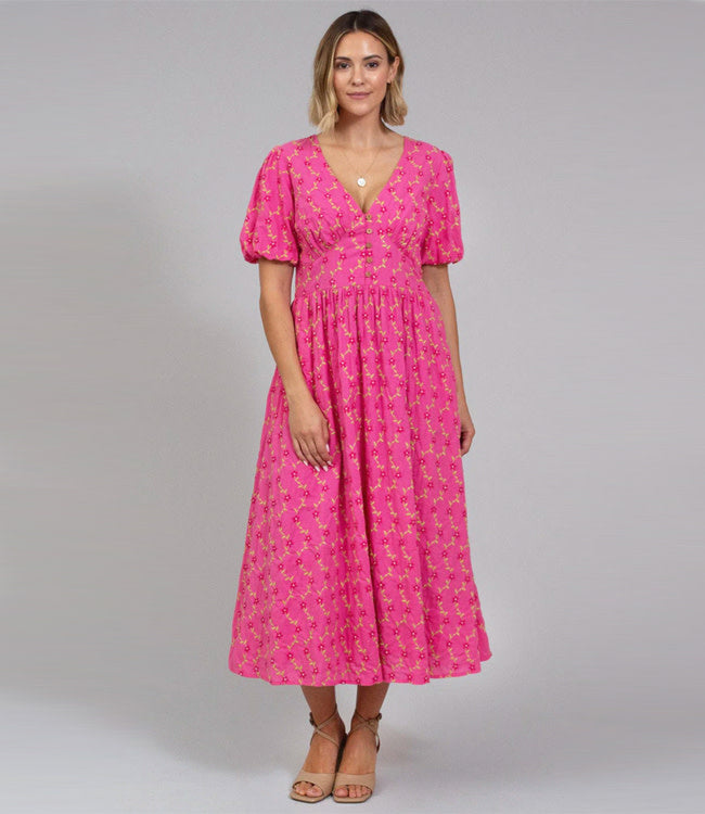 KITE jurk met borduursel CHERRY BLOSSOM biologisch katoen