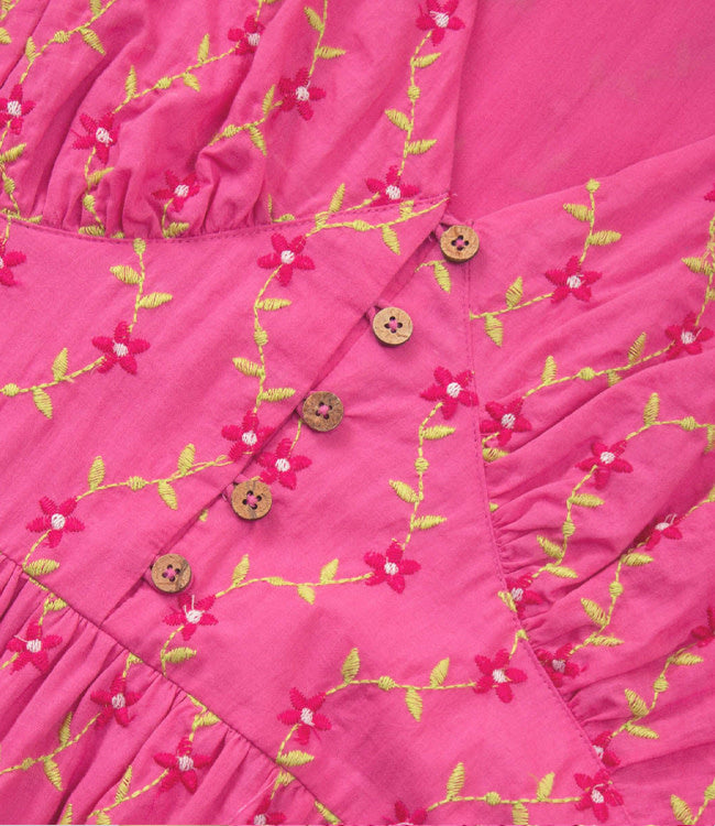 KITE jurk met borduursel CHERRY BLOSSOM biologisch katoen
