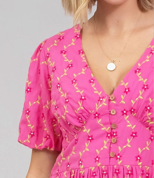 KITE jurk met borduursel CHERRY BLOSSOM biologisch katoen