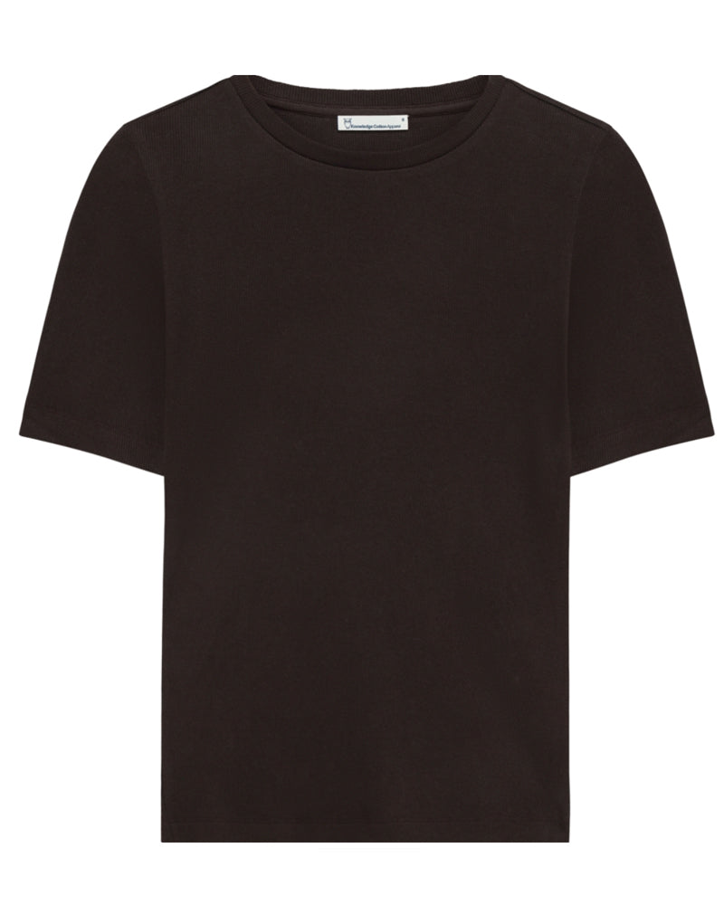 Basic Rib shirt ANA CHOCO biologisch katoen KCA