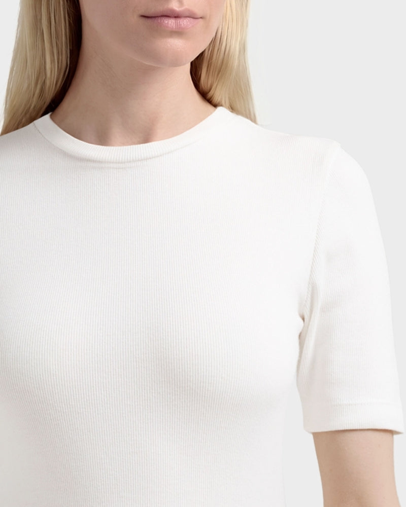 Basic Rib shirt ANA WHITE biologisch katoen KCA