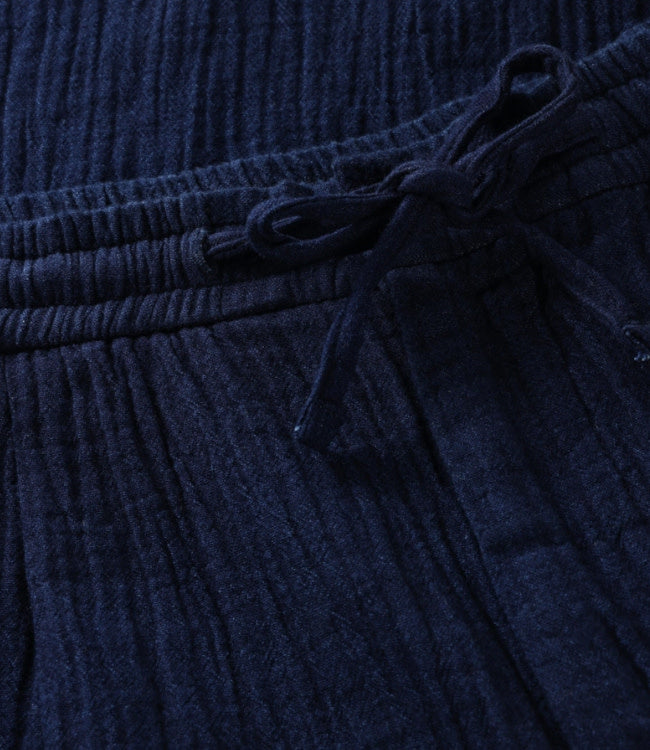 Broek van mousseline KEES NAVY 100% biologisch katoen