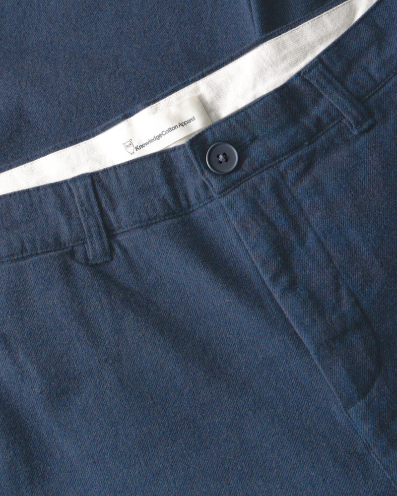 Chino broek biologisch katoen Flanel RUDI INDIGO kca