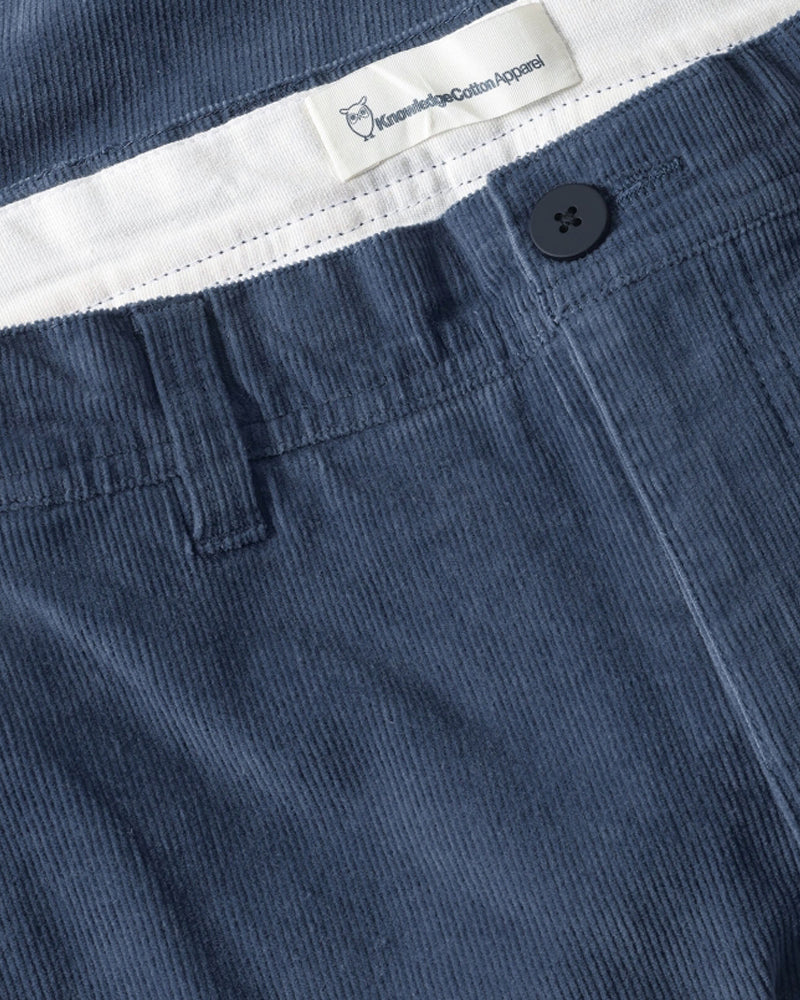Chino broek corduroy CHUCK INDIGO biologisch katoen KCA