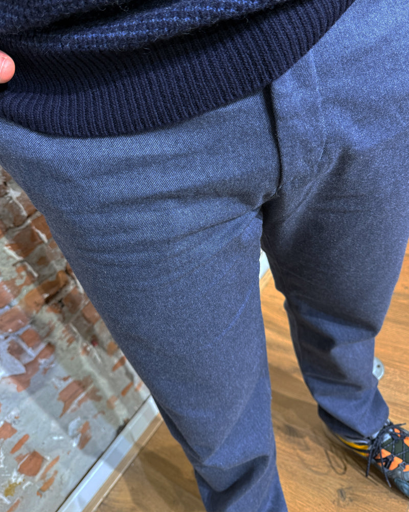 Chino broek biologisch katoen Flanel RUDI INDIGO kca