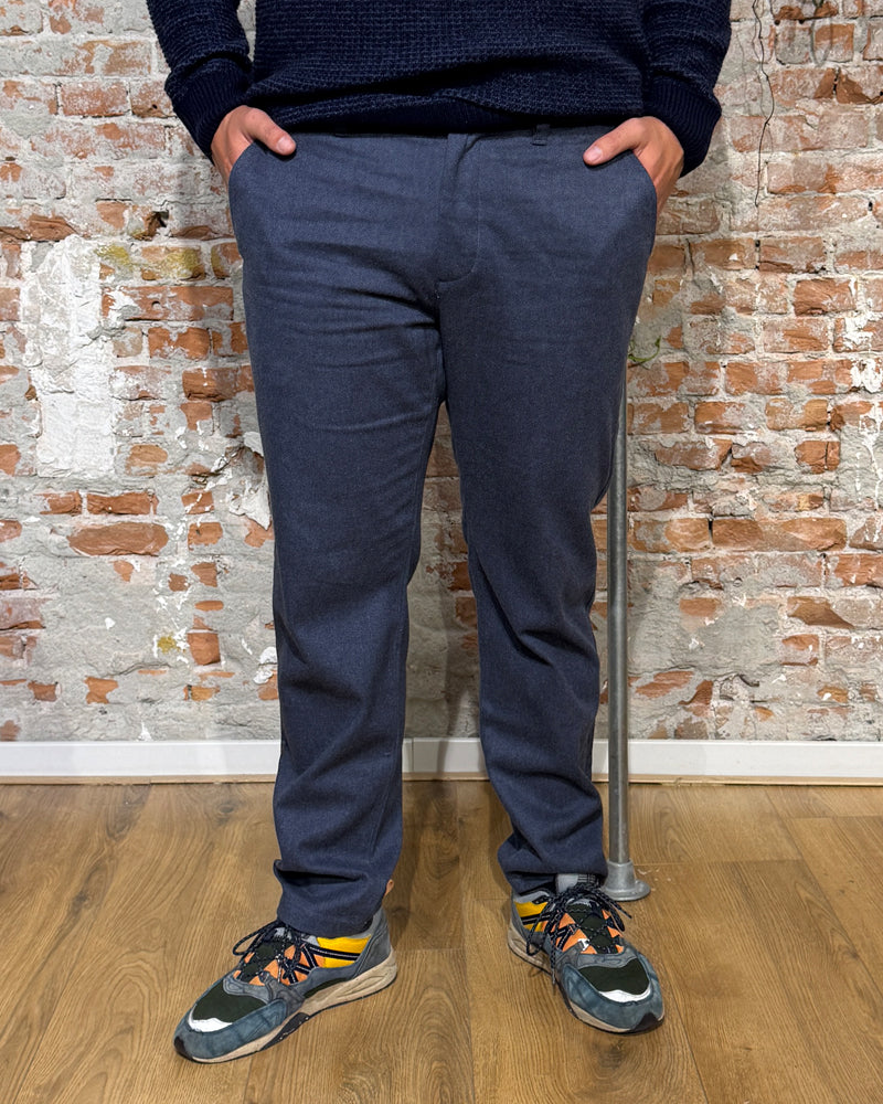 Chino broek biologisch katoen Flanel RUDI INDIGO kca