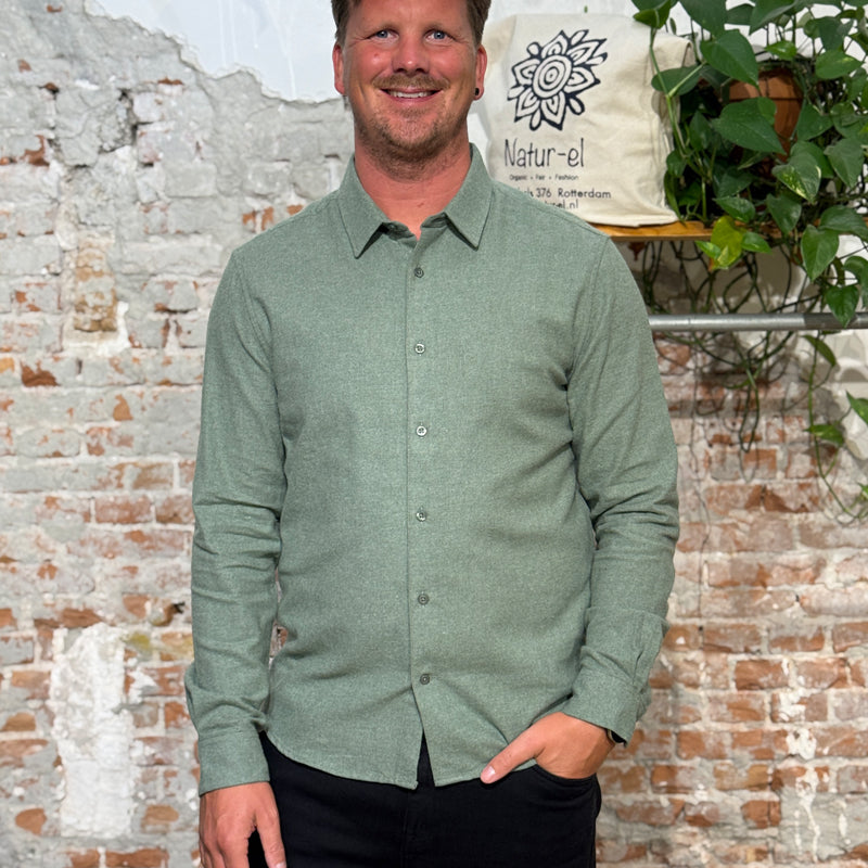 Flanellhemd MORTEN SCHOKOBRAUN Bio-Baumwolle KBA