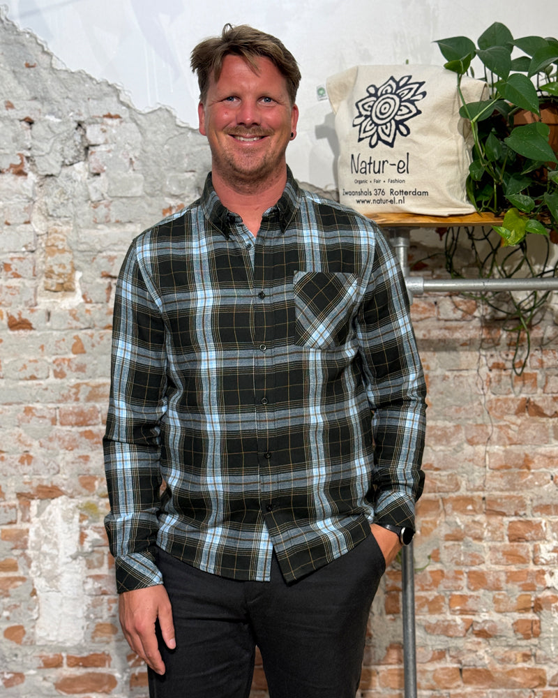 Geruit overhemd flanel JONAS GREEN biologisch katoen KCA