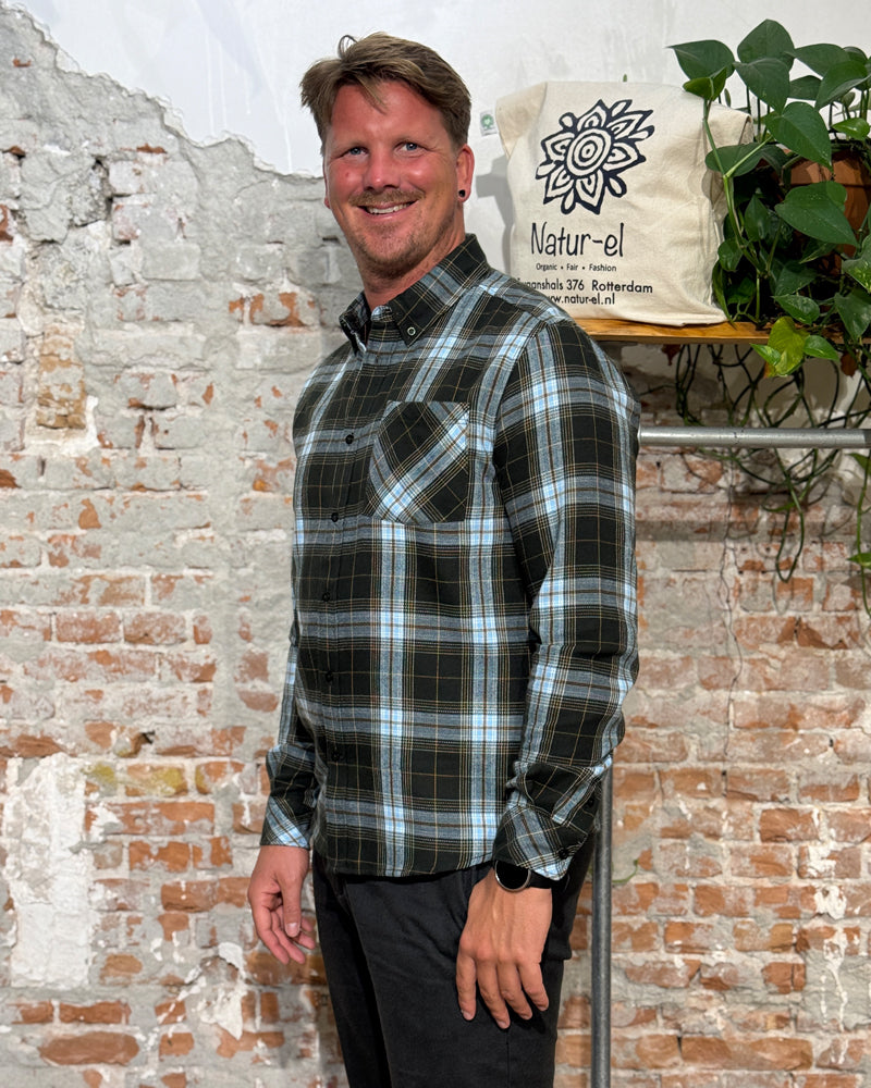 Geruit overhemd flanel JONAS GREEN biologisch katoen KCA