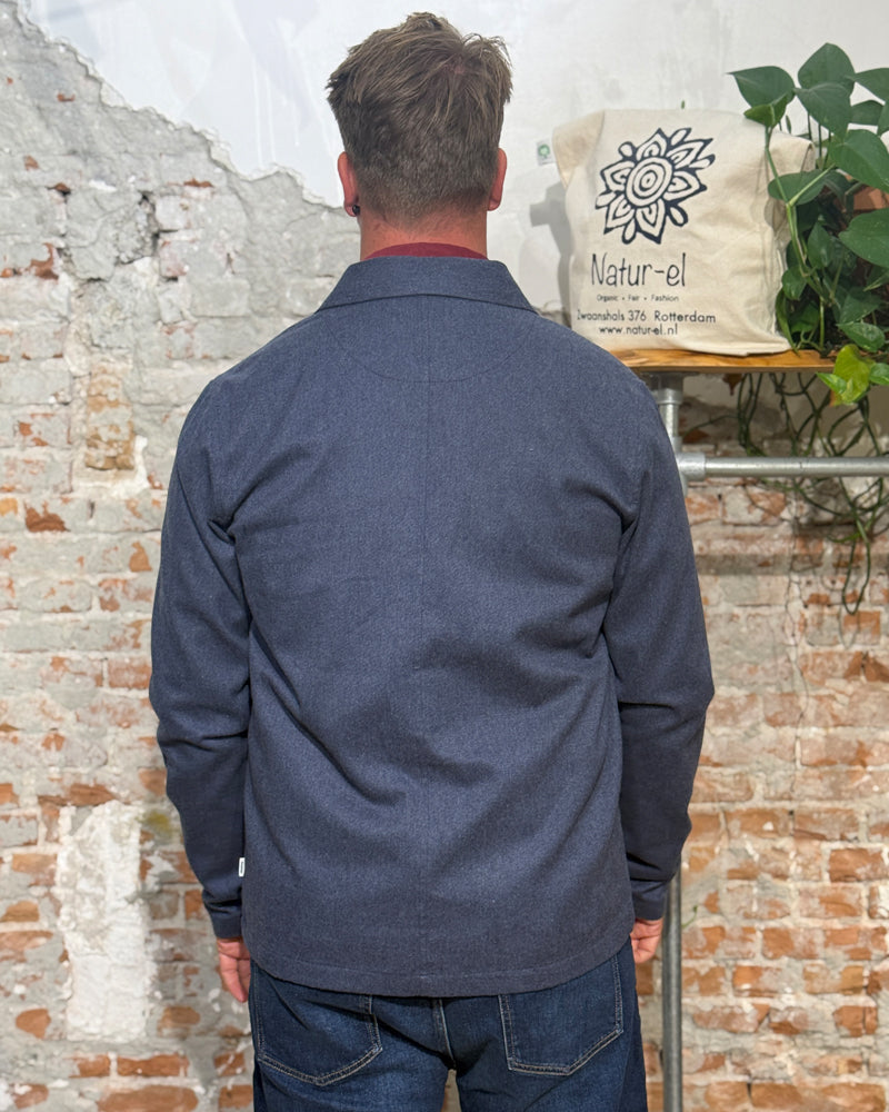 Stevig overshirt flanel HARRIE INDIGO biologisch katoen KCA