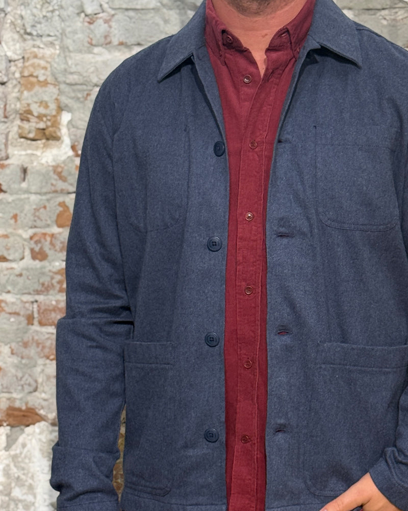 Stevig overshirt flanel HARRIE INDIGO biologisch katoen KCA