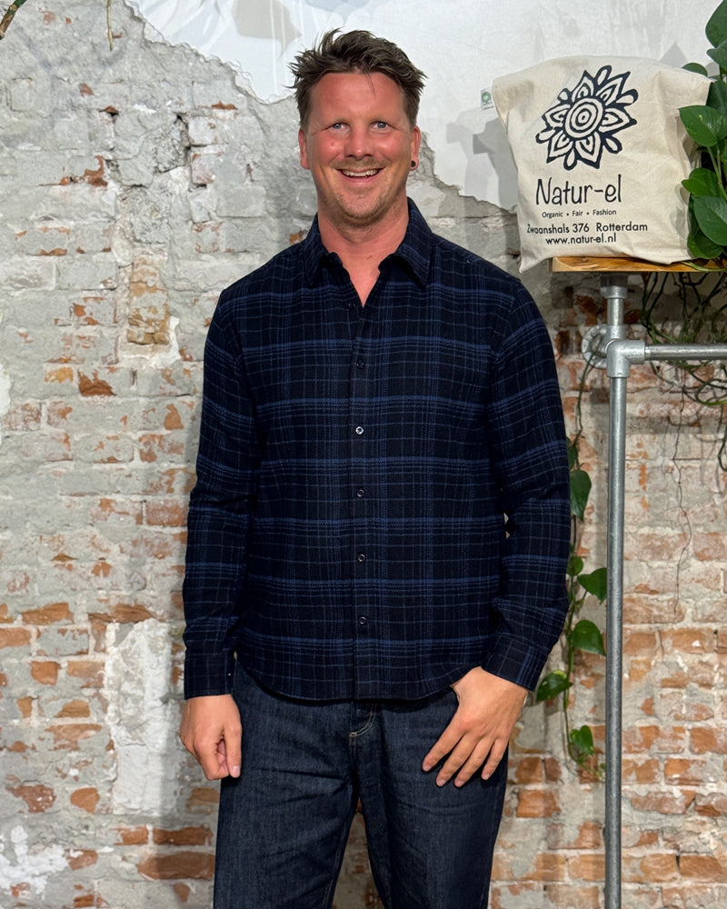 Wollen geruit overhemd LASSE CHECKS van pure merino KCA
