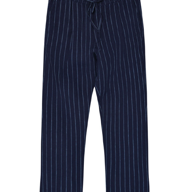 gestreepte pure linnen broek JACOB BLUE kca