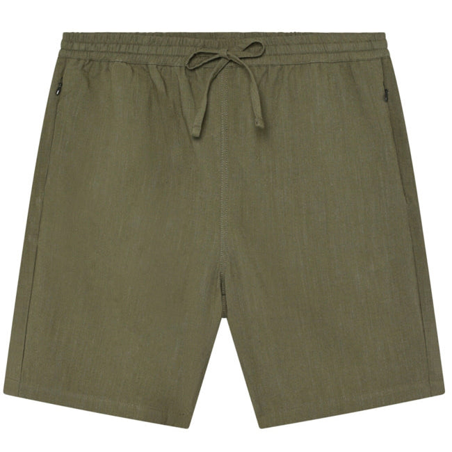 wijde korte broek short YESSIN OLIVE van linnen en tencel
