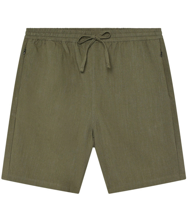 wijde korte broek short YESSIN OLIVE van linnen en tencel