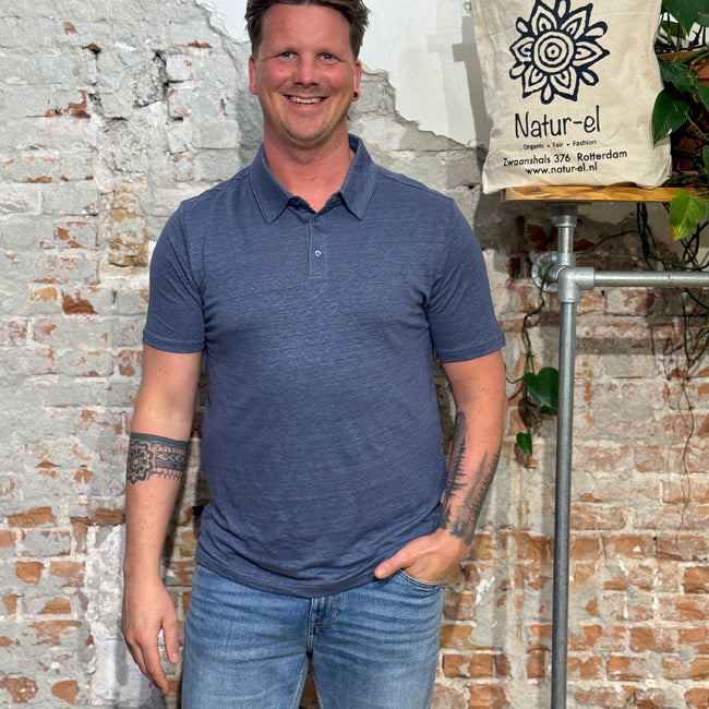Pure Linnen polo ROWAN VINTAGE INDIGO kca