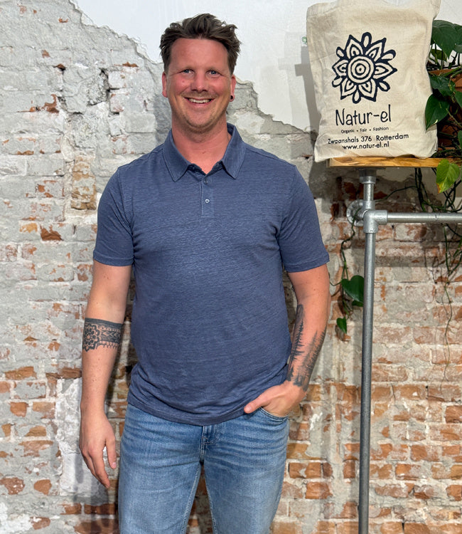 Pure Linnen polo ROWAN VINTAGE INDIGO kca