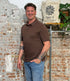 Pure Linnen polo shirt ROWAN CHOCOLATE kca