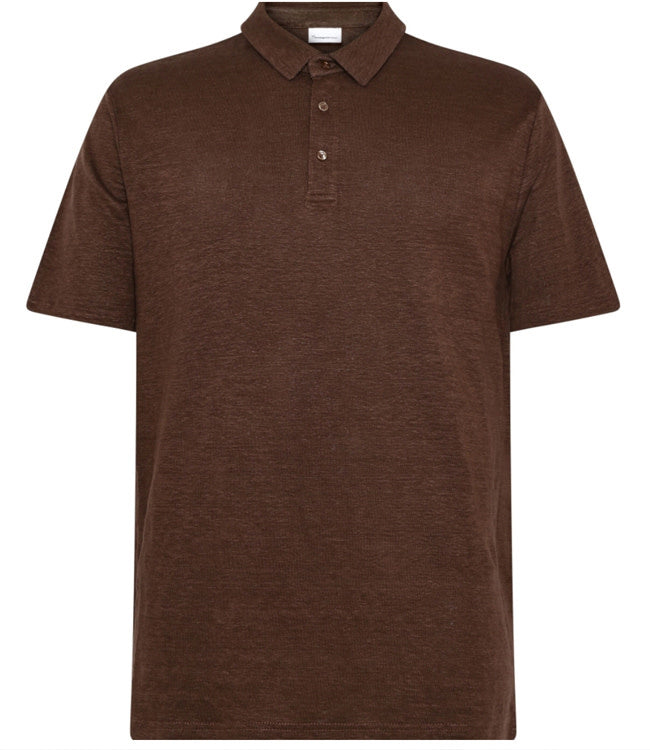 Pure Linnen polo shirt ROWAN CHOCOLATE kca