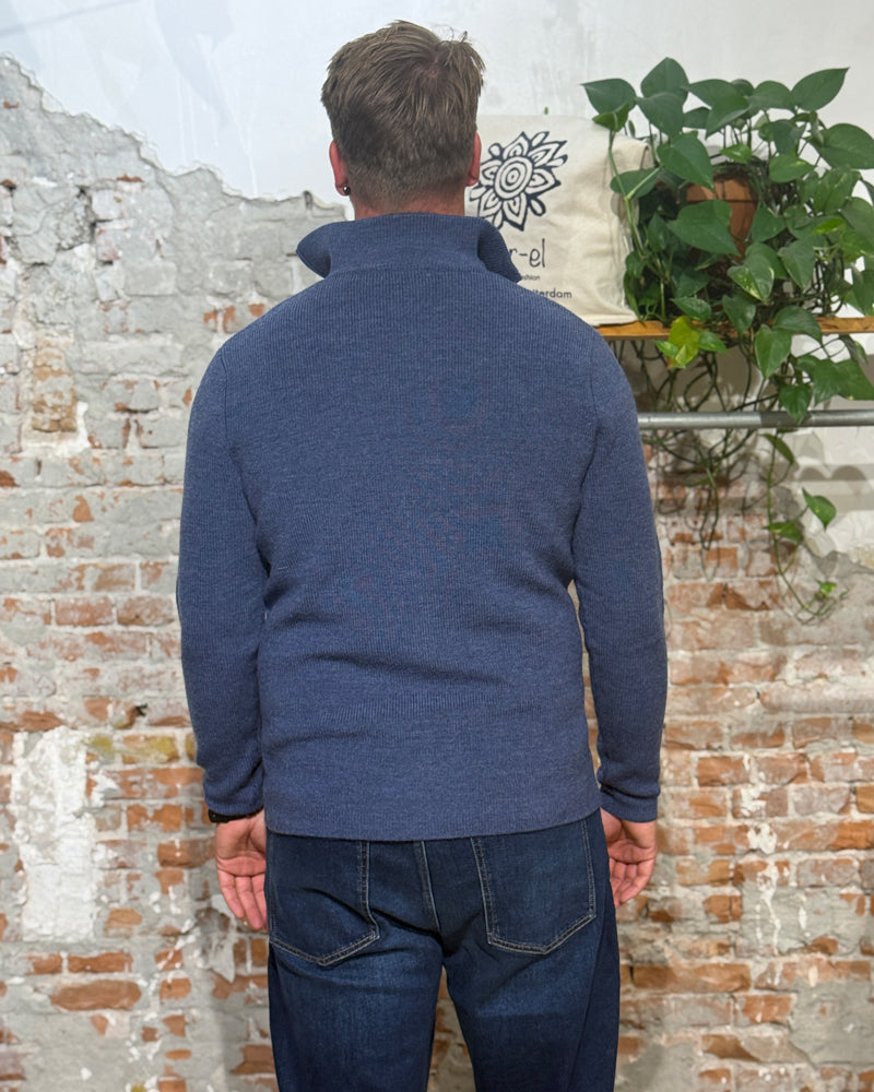 Wollen schipperstrui GEER INDIGO 100% merino KCA