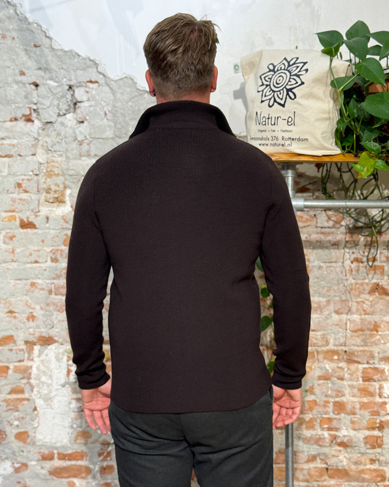 Wollen schipperstrui GEER CHOCO 100% merino KCA
