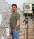 Shirt met borduursel KANE OLIVE biologisch katoen KCA