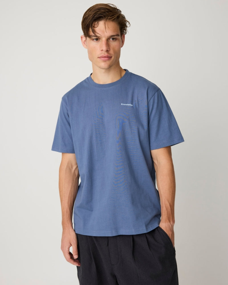T-shirt met print FLYING OWL INDIGO biologisch katoen KCA