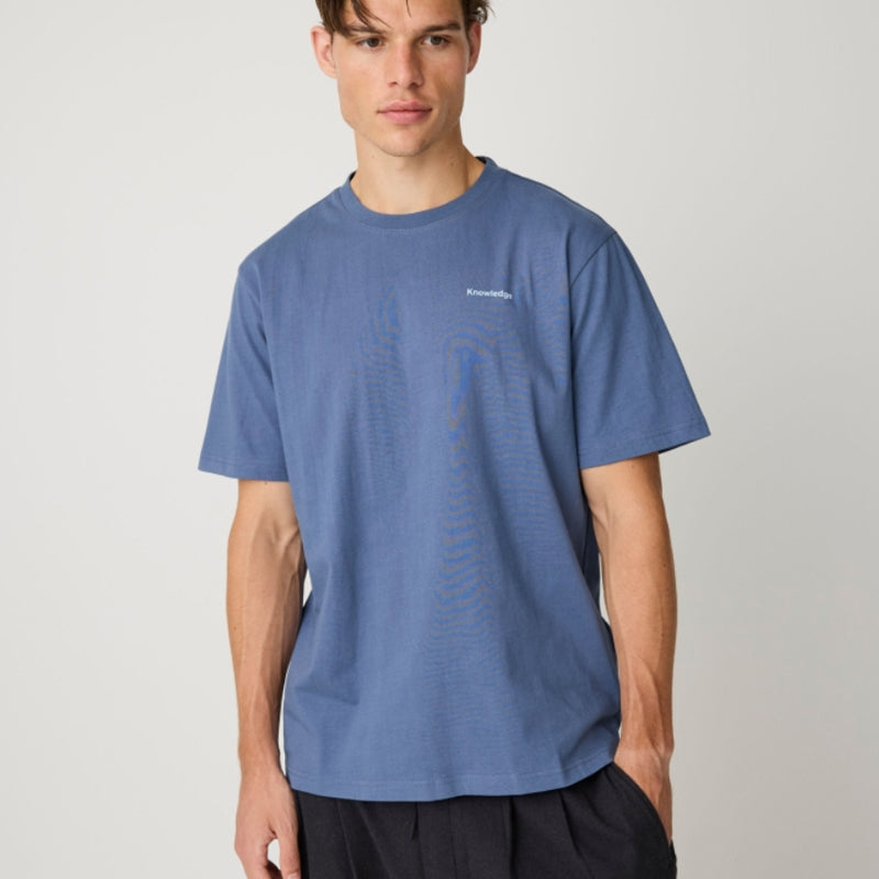 T-shirt met print FLYING OWL INDIGO biologisch katoen KCA