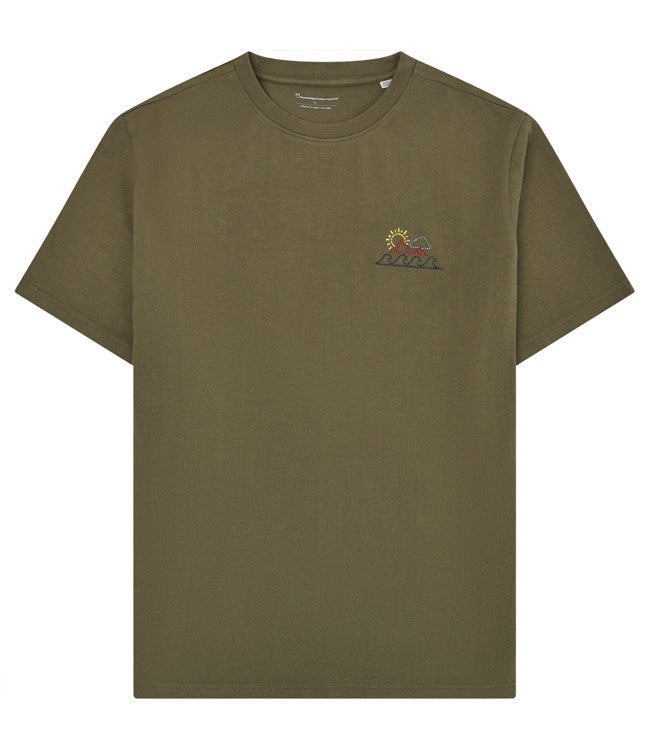 Shirt met borduursel KANE OLIVE biologisch katoen KCA