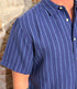 Linnen korte mouw overhemd PAUL STRIPES pure linnen KCA