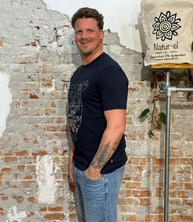T-shirt met print TIM SKETCH OWL NIGHT biologisch katoen KCA