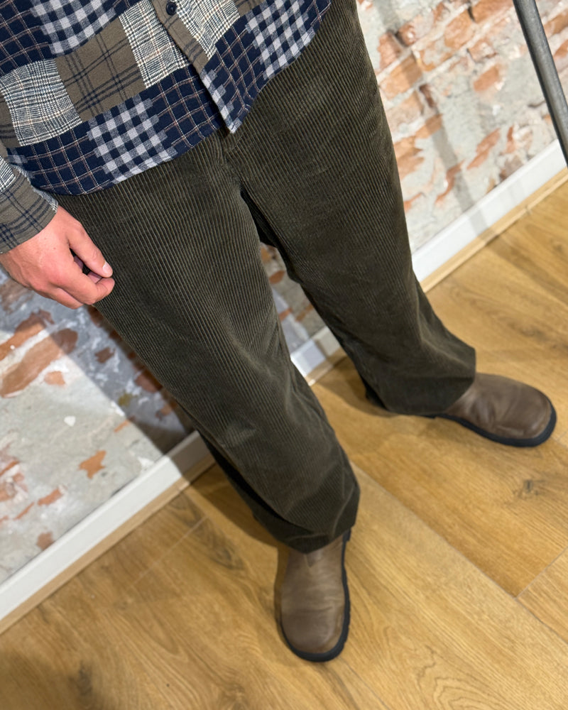 KOMODO wijde corduroy broek WAYNE KHAKI biologisch katoen