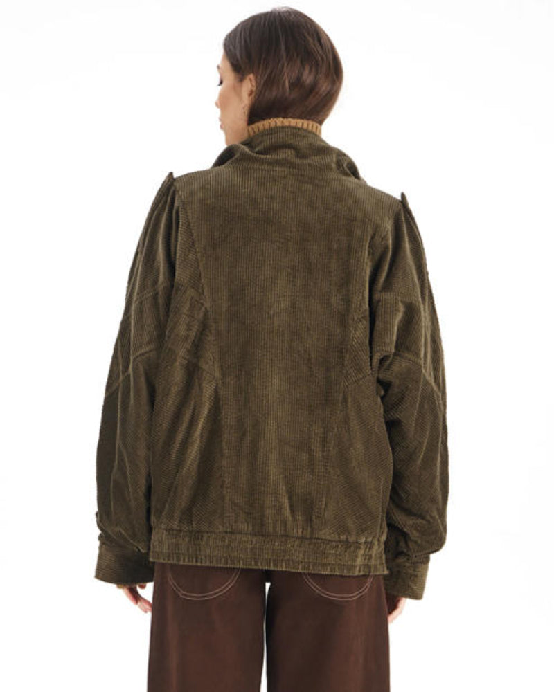 KOMODO corduroy jas HATTIE KHAKI biologisch katoen