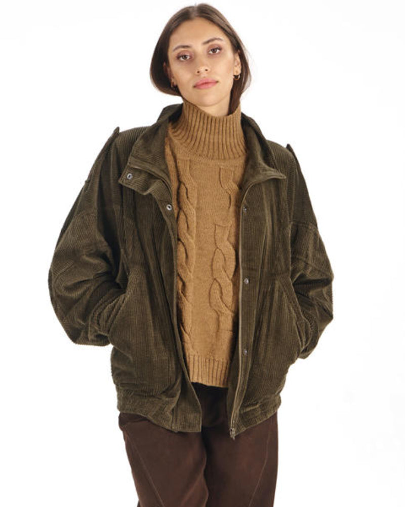 KOMODO corduroy jas HATTIE KHAKI biologisch katoen